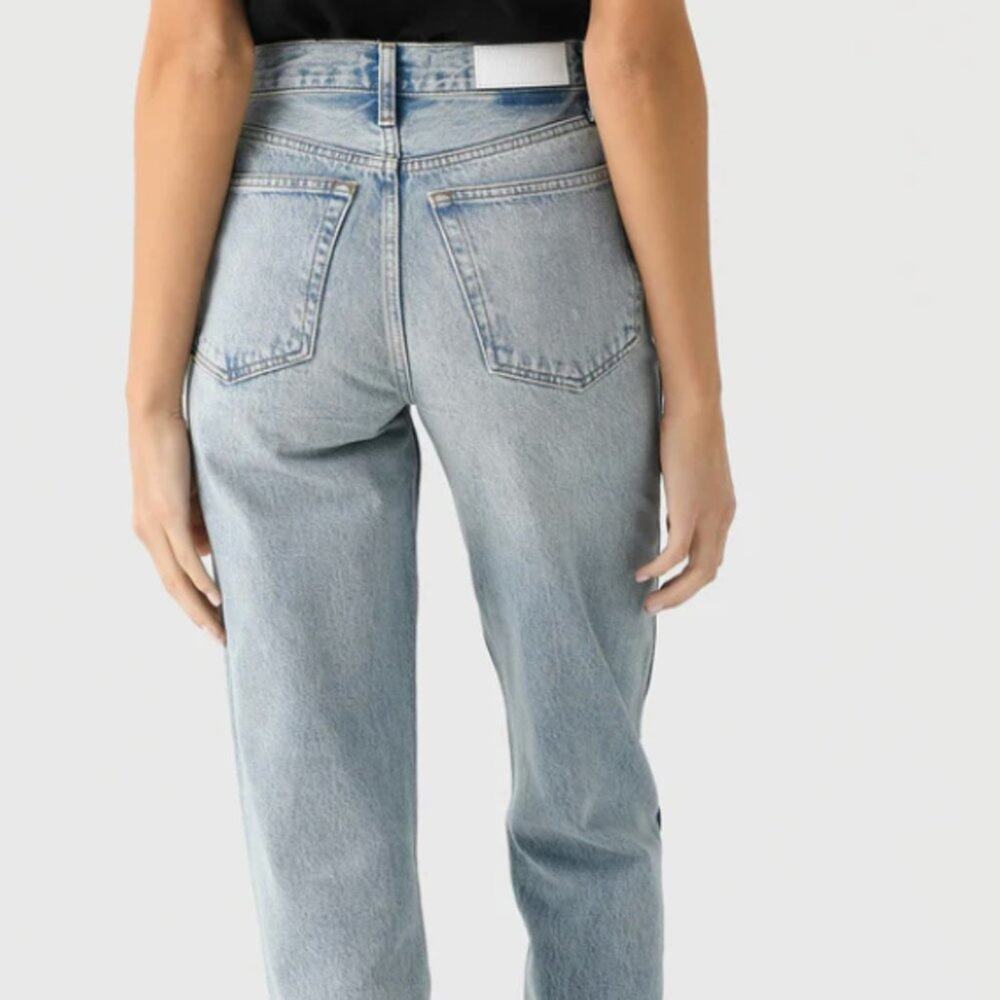 Re/Done 90s Jeans Womens Size 31 Blue Denim High-Rise Straight Leg Loose Zip Fly - Picture 3 of 9